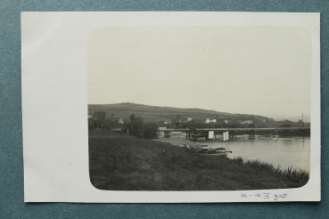 AK Cham / 1925 / Foto Karte / Brücke / Boot